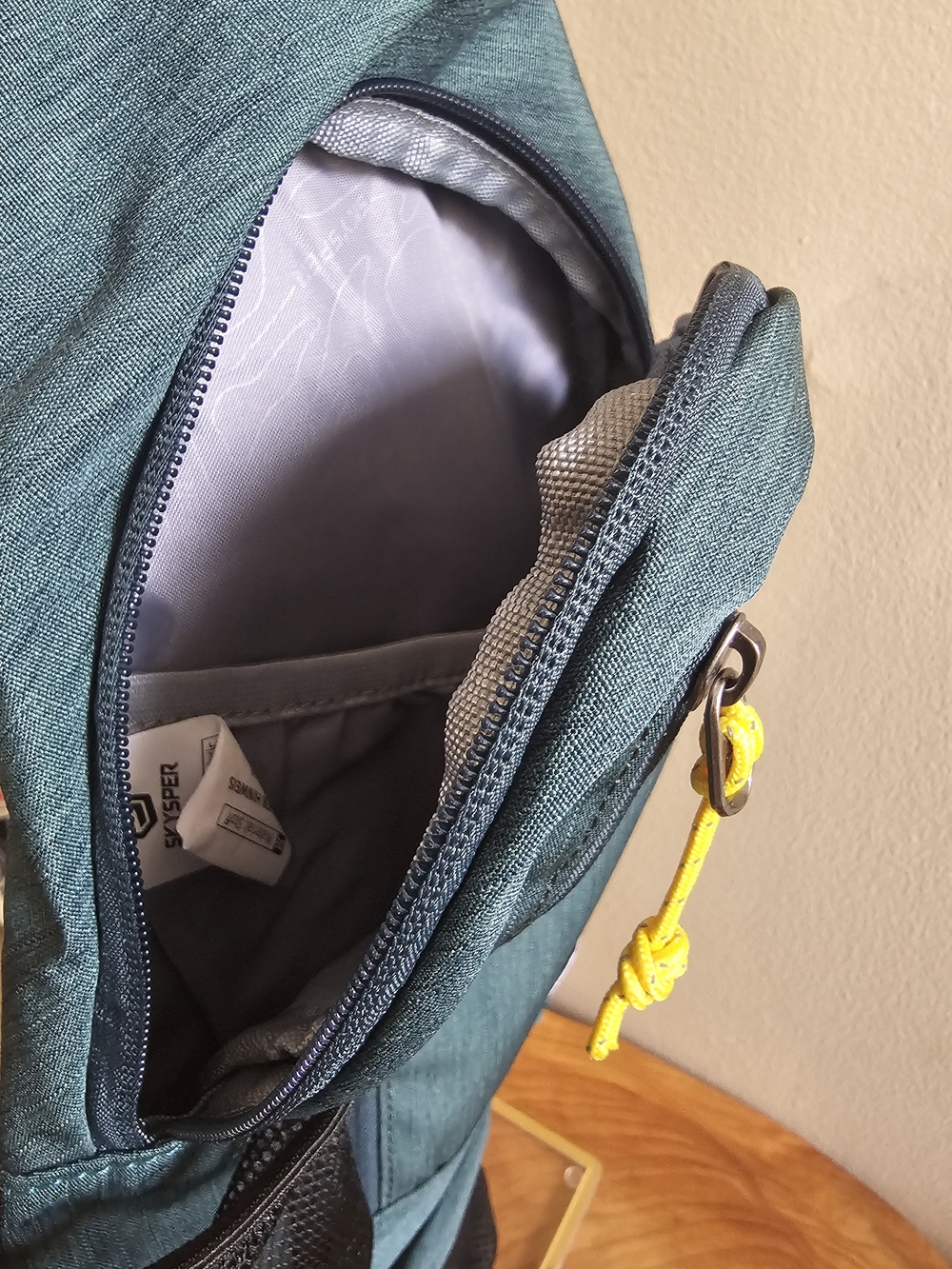 Teal Sling Backpack for Men - Picture 7 of 8